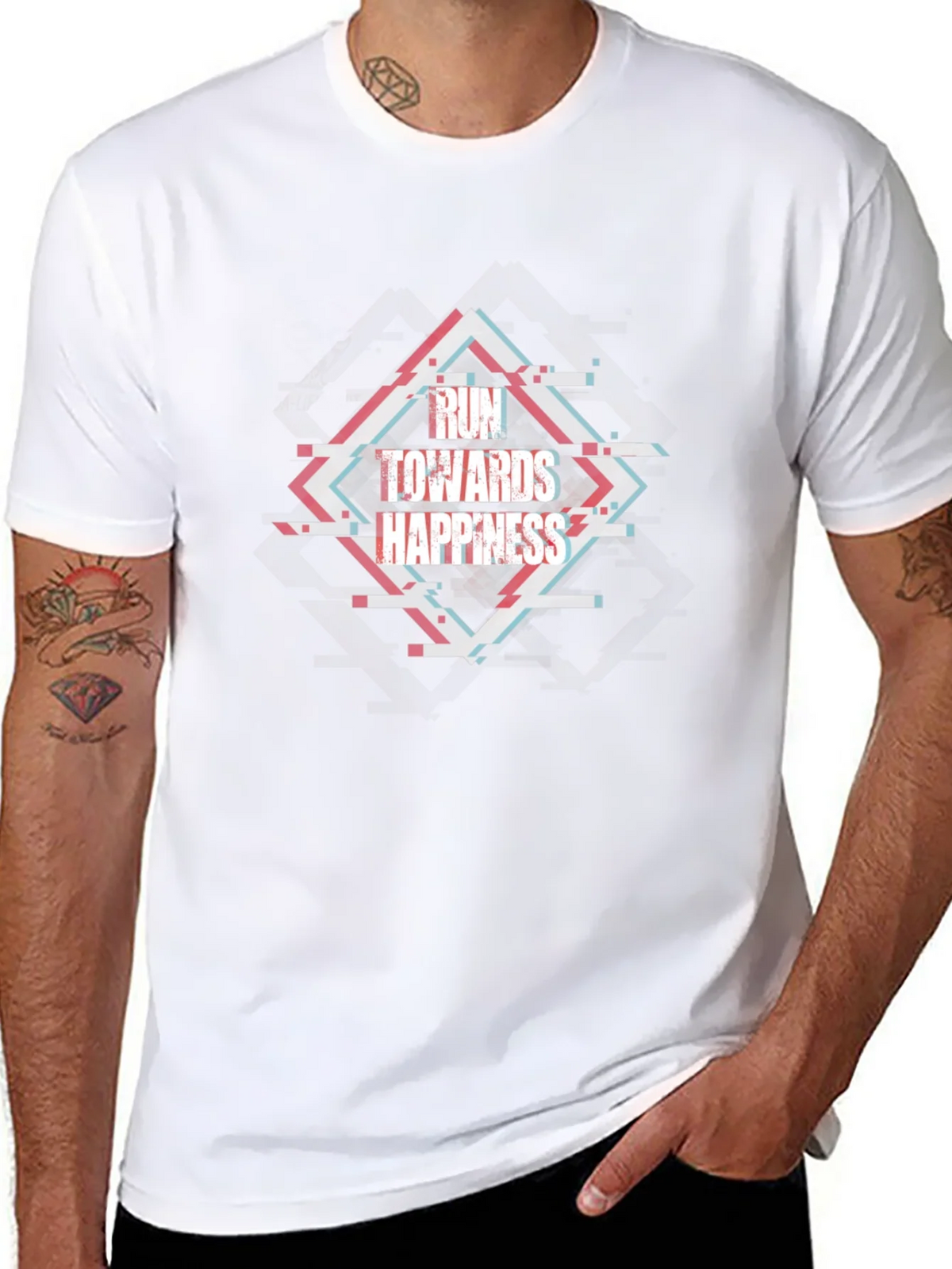 Run Towards Happiness Black Tee