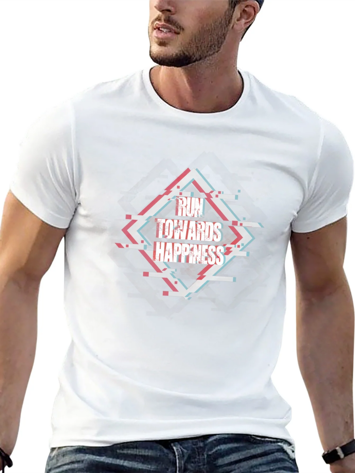 Run Towards Happiness Black Tee