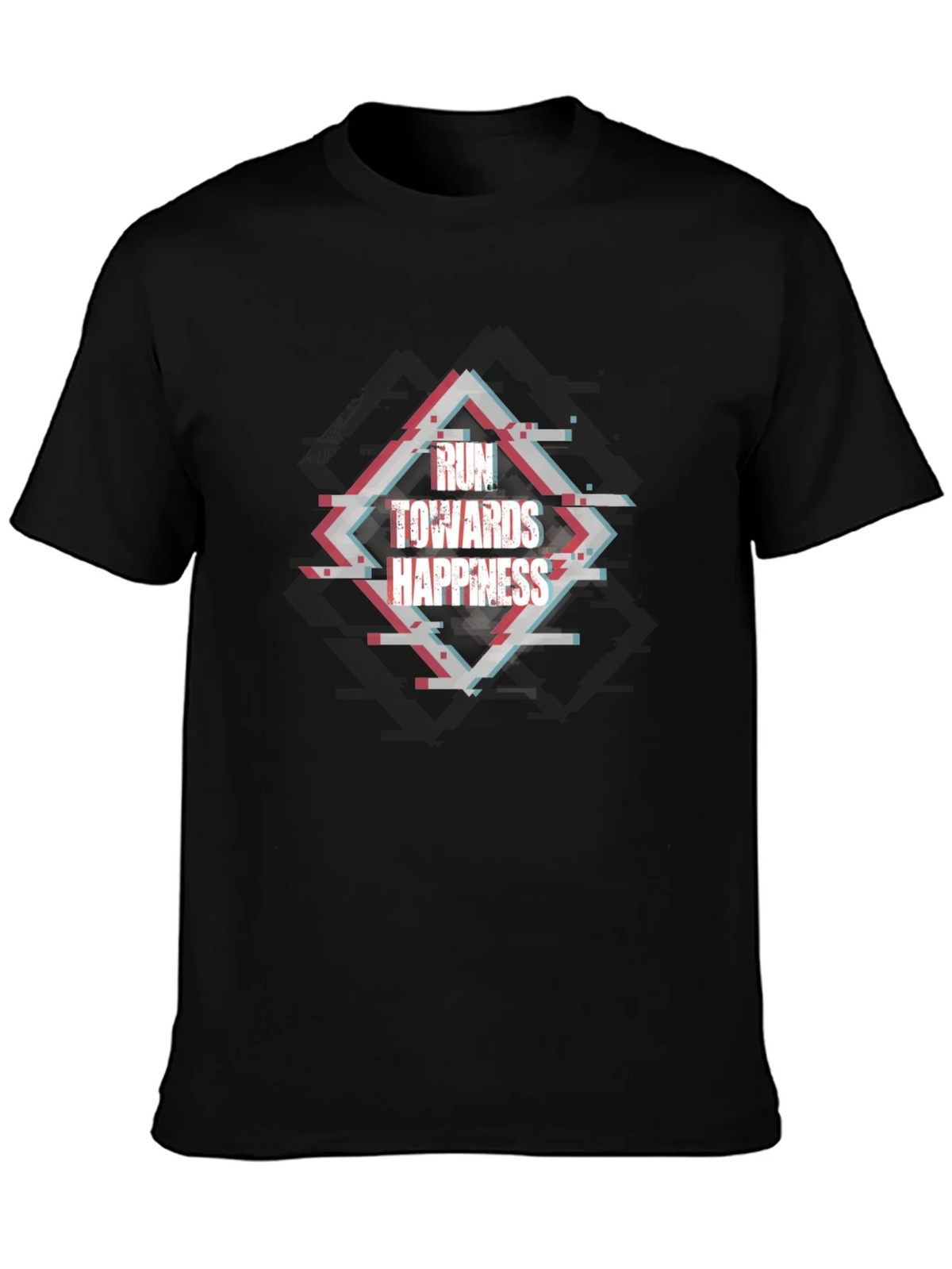 Run Towards Happiness Black Tee