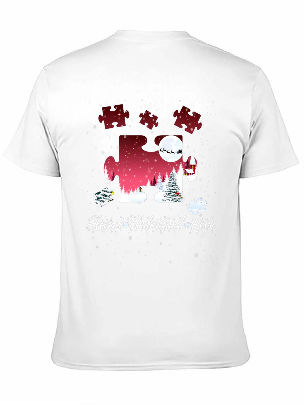 Autism Awareness Puzzle Piece Christmas T-Shirt