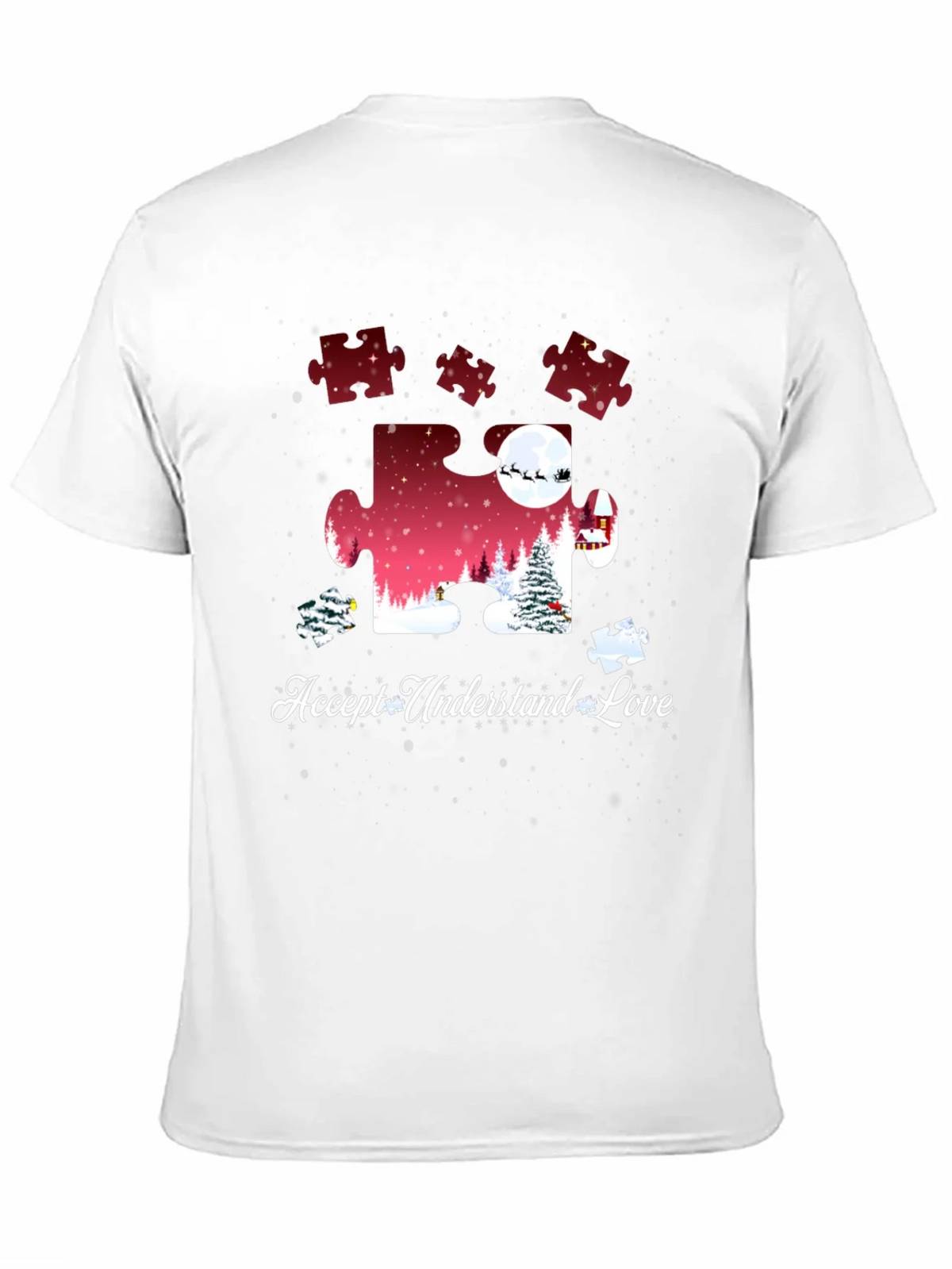 Autism Awareness Puzzle Piece Christmas T-Shirt