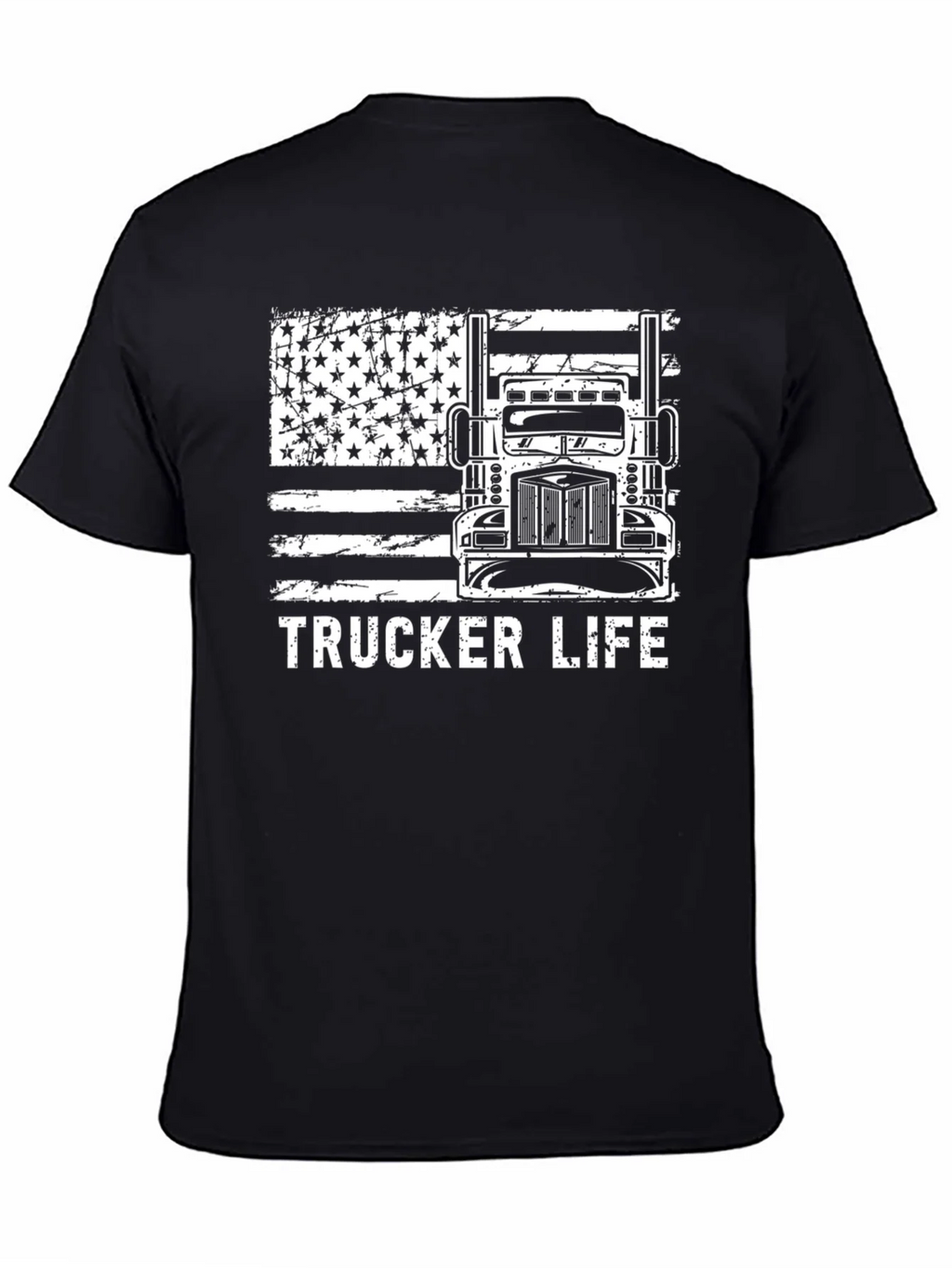 Trucker Life American Flag Graphic Tee