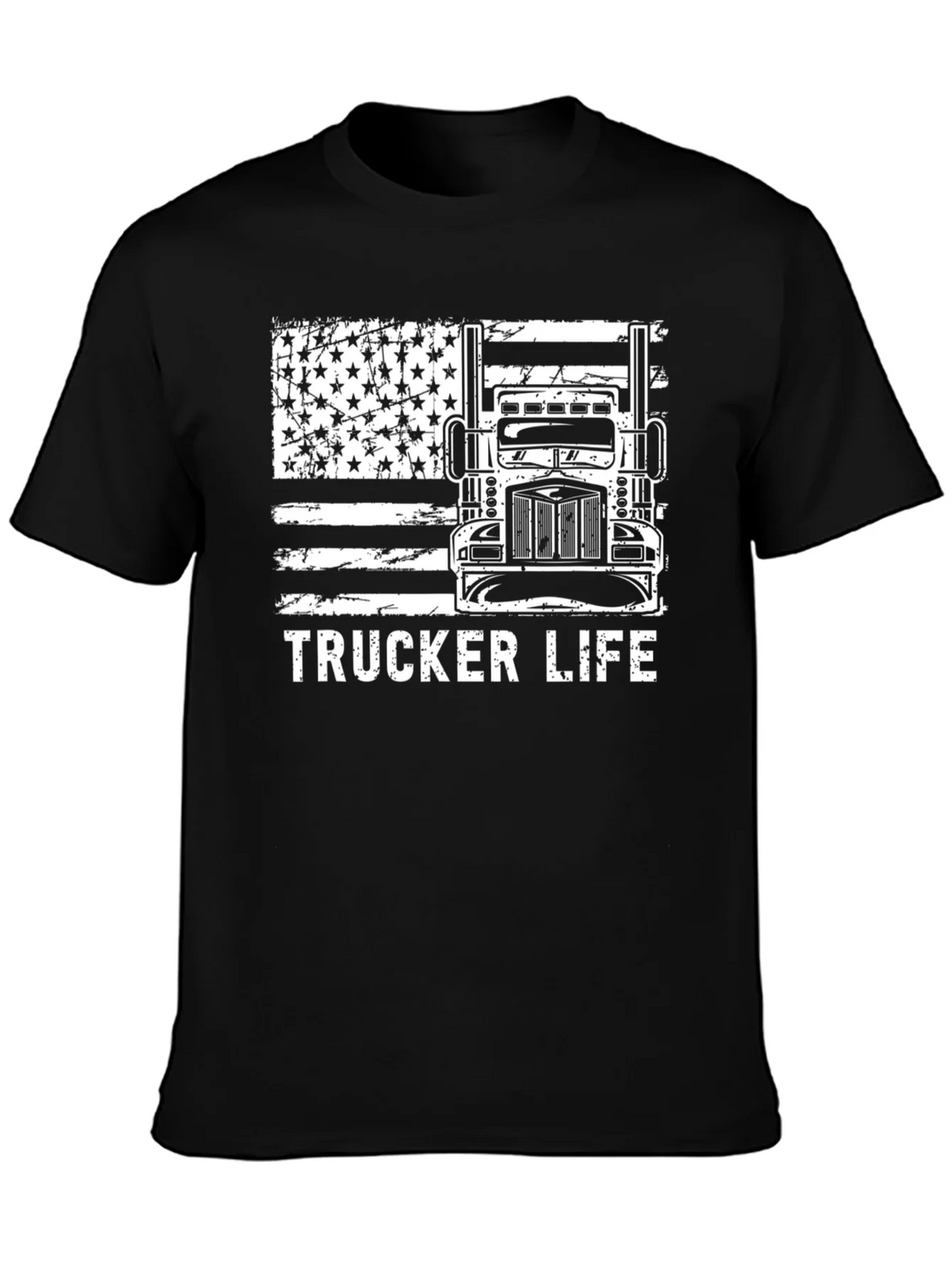 Trucker Life American Flag Graphic Tee