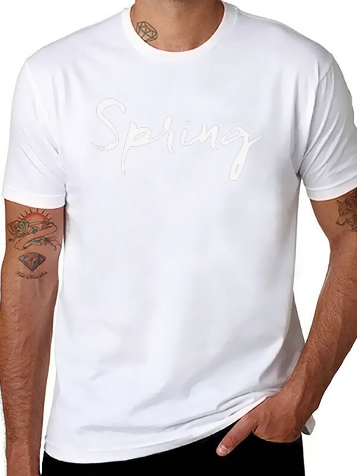 Spring Graphic T-Shirt - Black Casual Tee