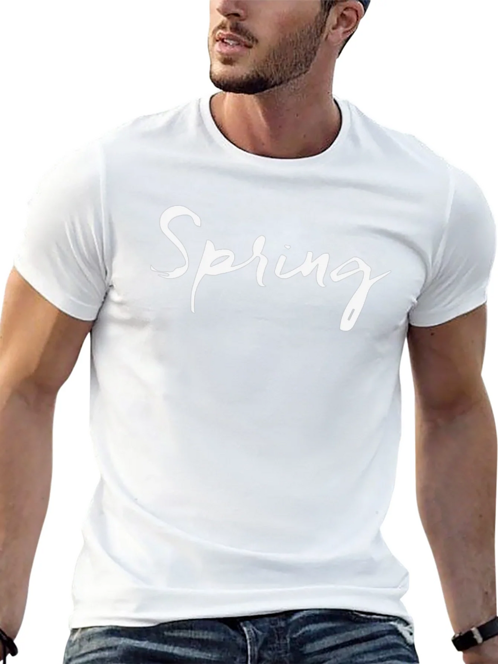 Spring Graphic T-Shirt - Black Casual Tee