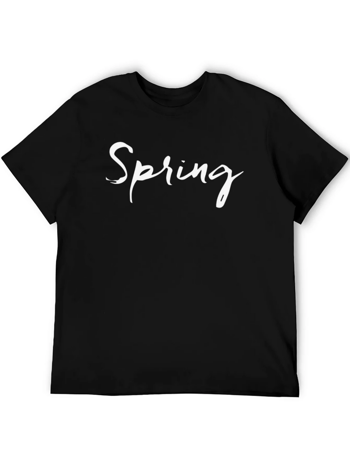 Spring Graphic T-Shirt - Black Casual Tee
