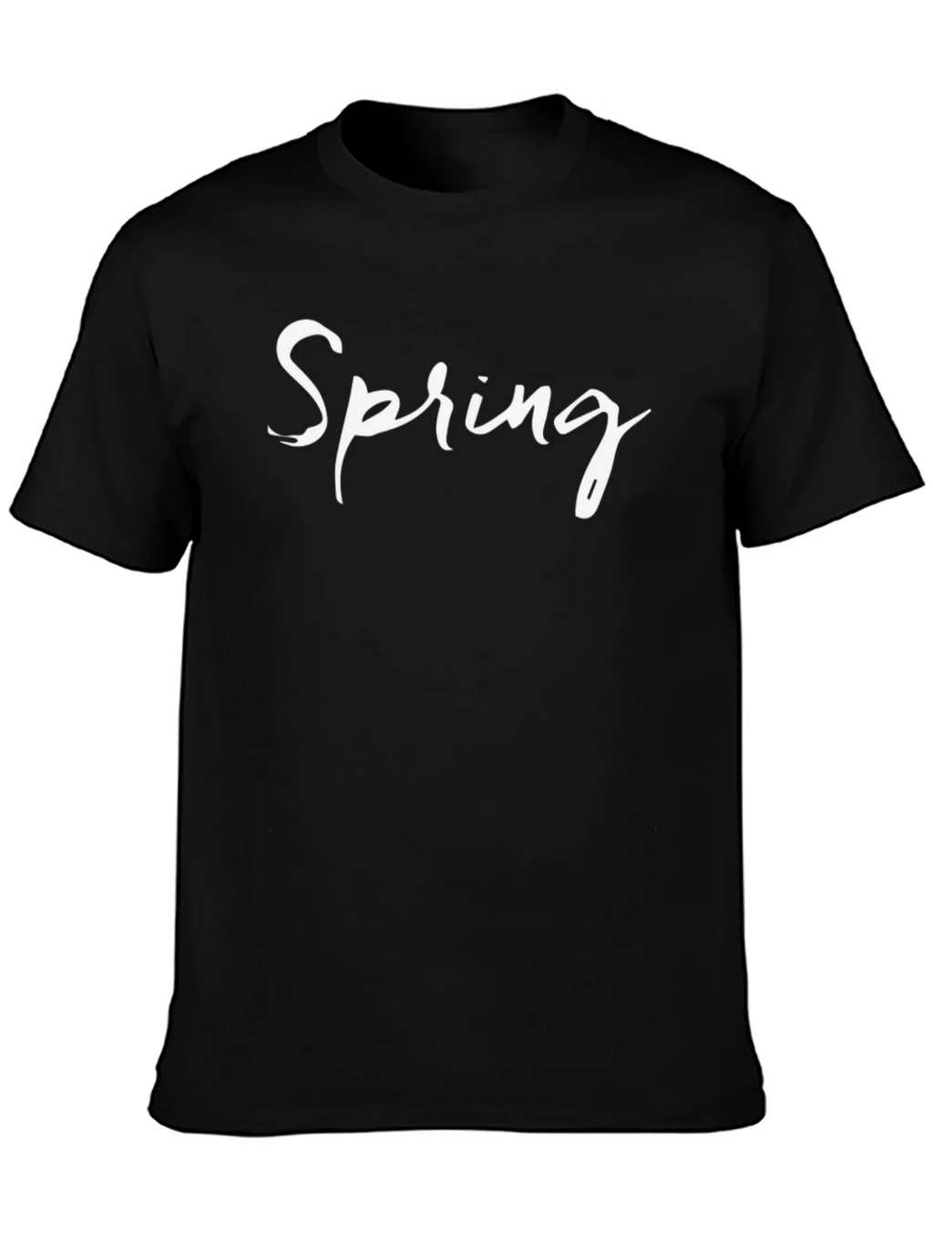 Spring Graphic T-Shirt - Black Casual Tee