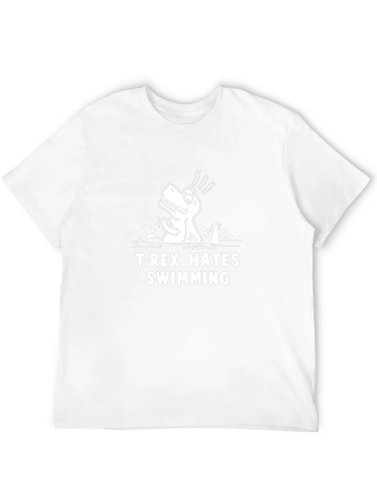 T-Rex Hates Swimming Graphic Tee - Funny Dinosaur Shirt