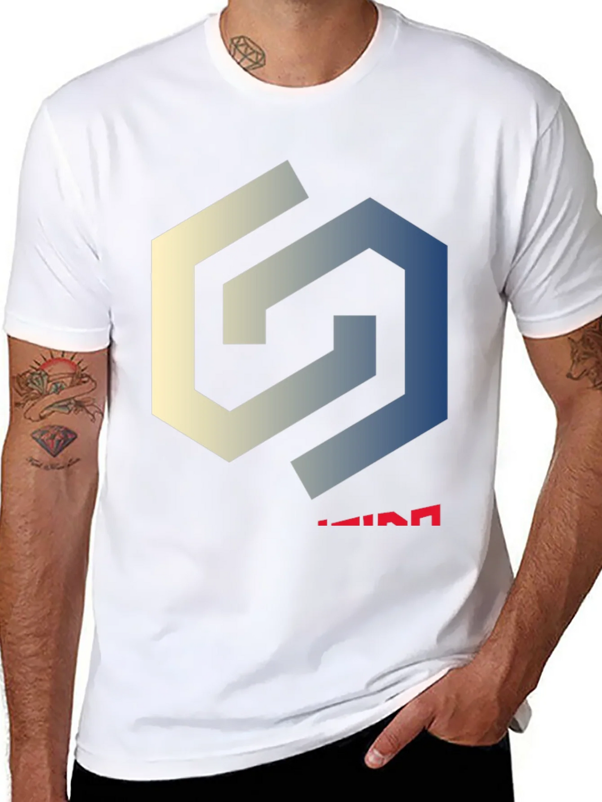 Geometric Logo Black T-Shirt - Modern Design