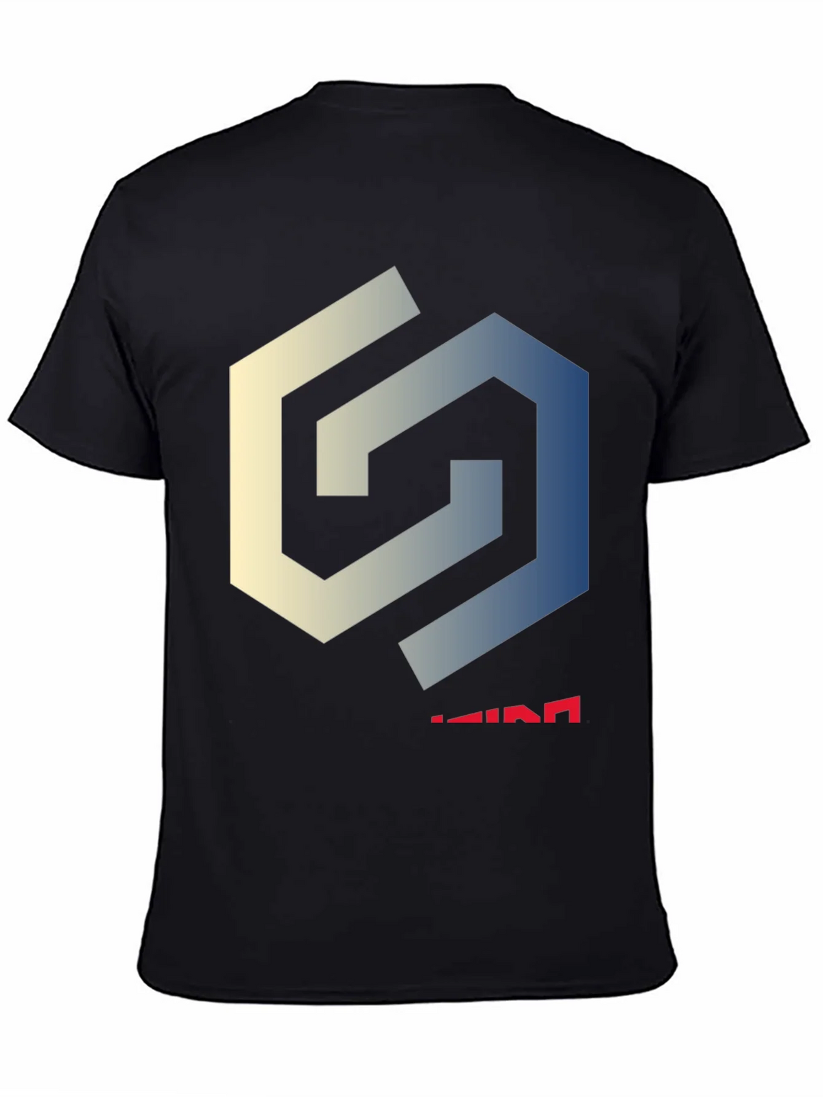 Geometric Logo Black T-Shirt - Modern Design