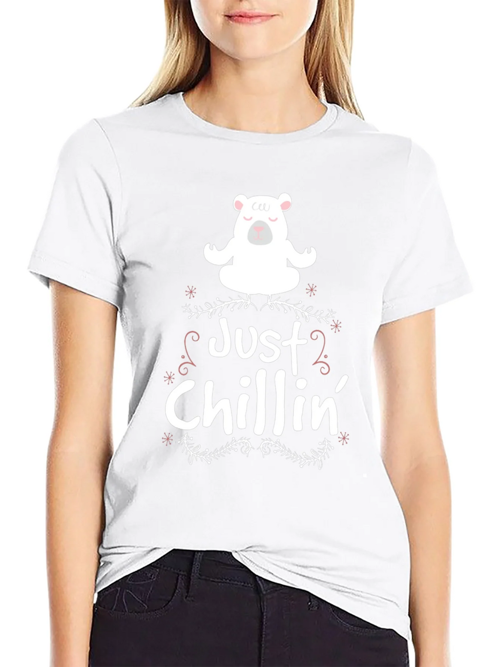 Just Chillin Bear Graphic Tee - Black