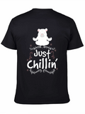 Just Chillin Bear Graphic Tee - Black