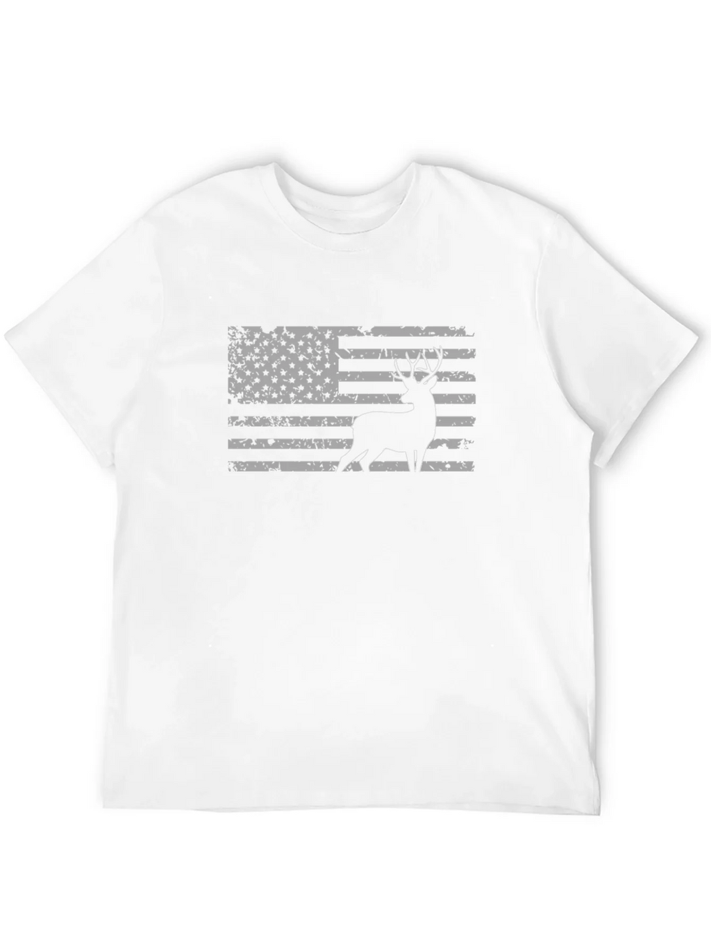 Deer Silhouette American Flag Graphic T-Shirt