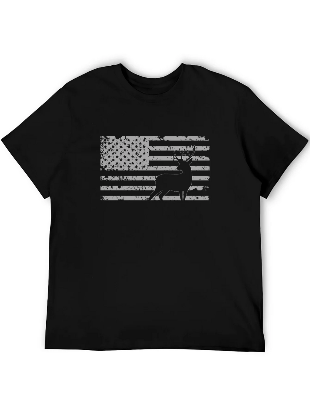 Deer Silhouette American Flag Graphic T-Shirt