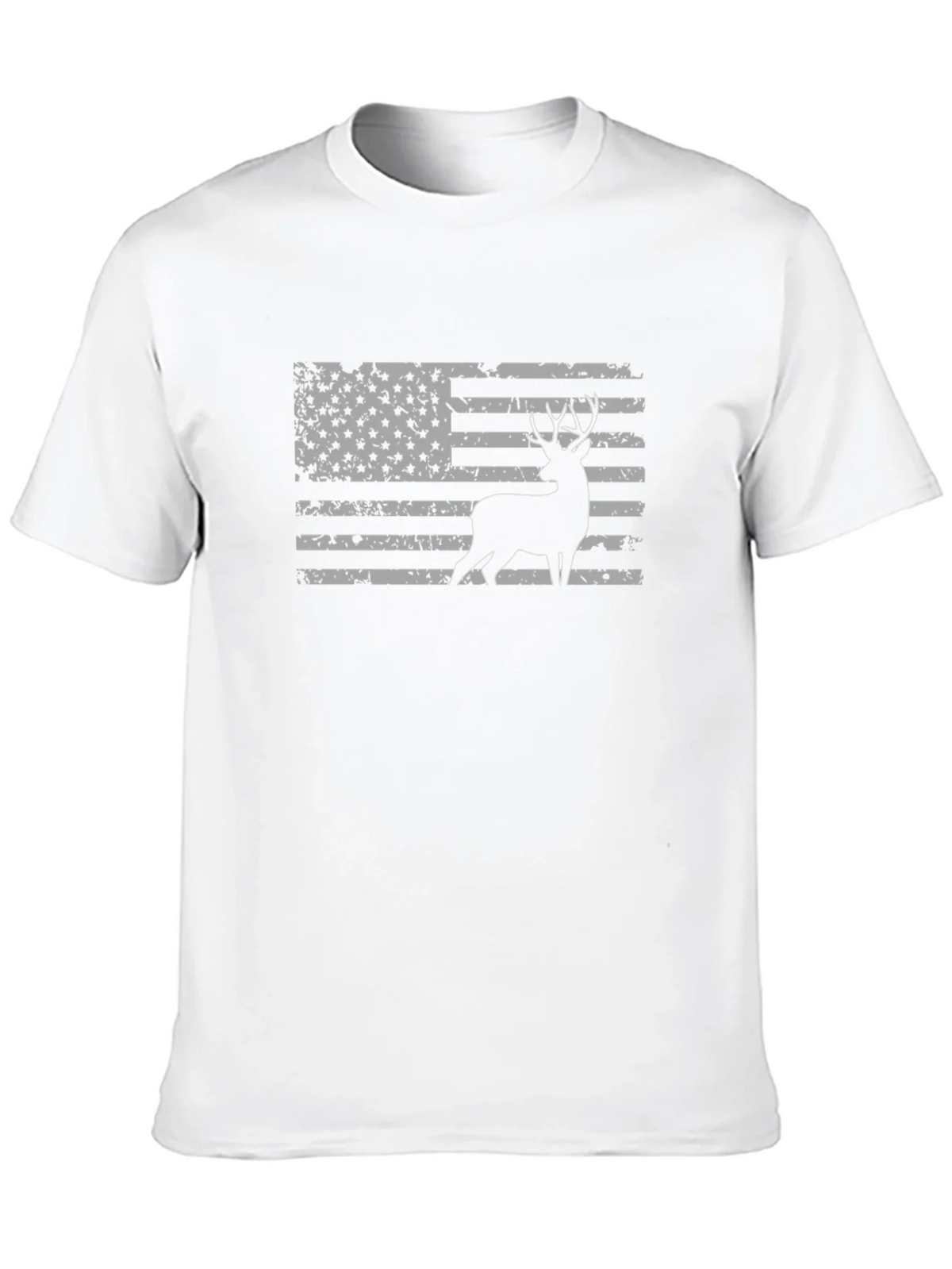 Deer Silhouette American Flag Graphic T-Shirt