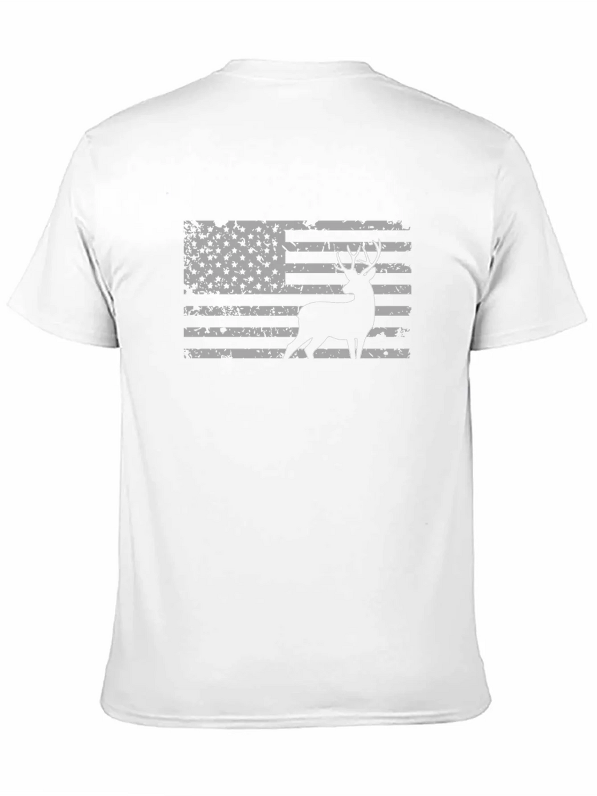 Deer Silhouette American Flag Graphic T-Shirt