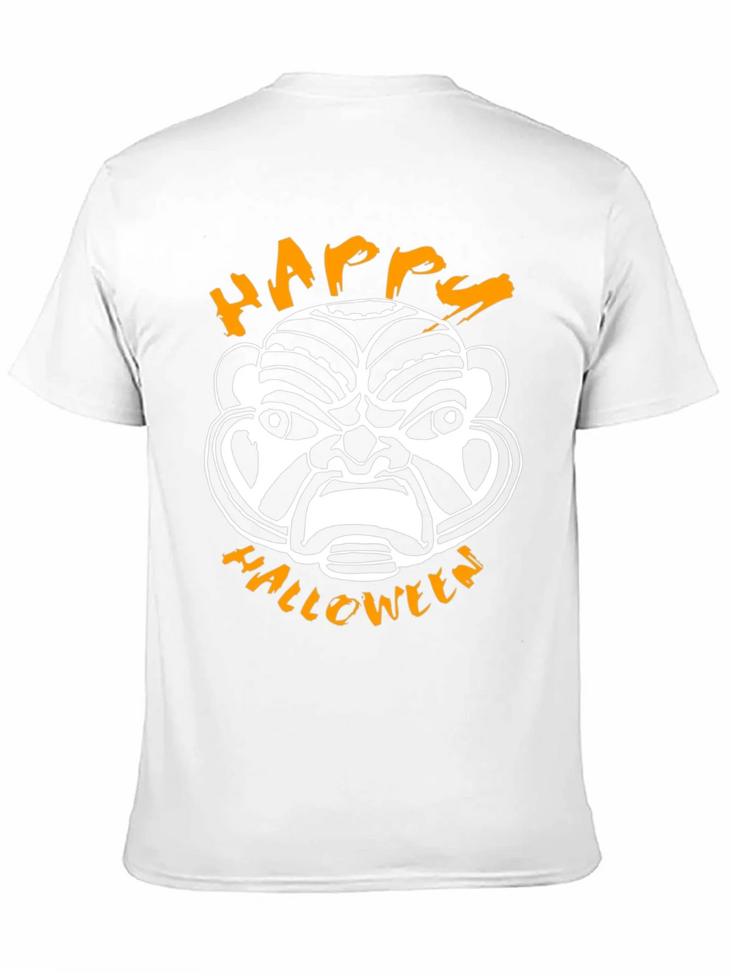 Happy Halloween Mask Graphic Tee - Black