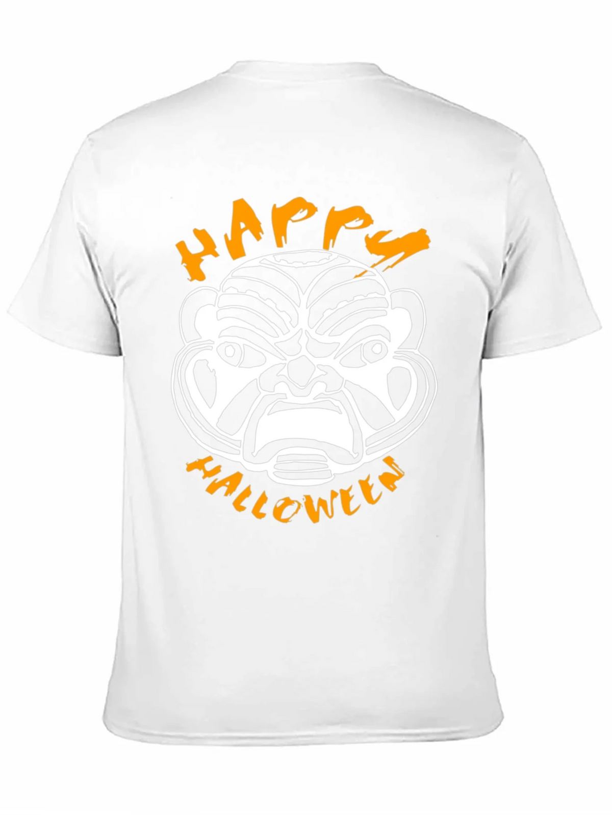Happy Halloween Mask Graphic Tee - Black