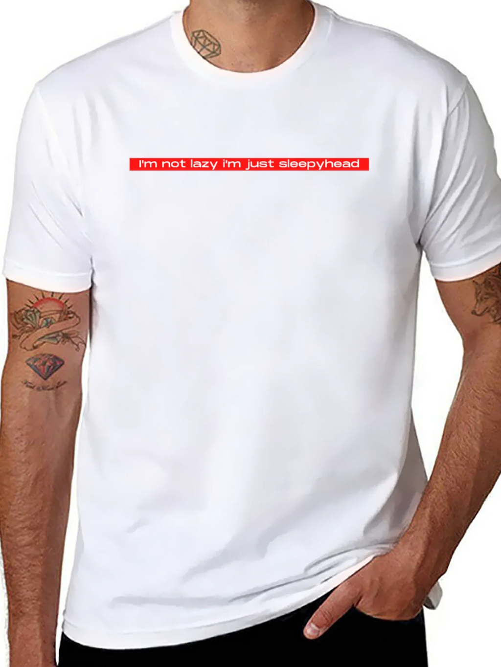 Funny Im Not Lazy Sleepyhead Black T-Shirt