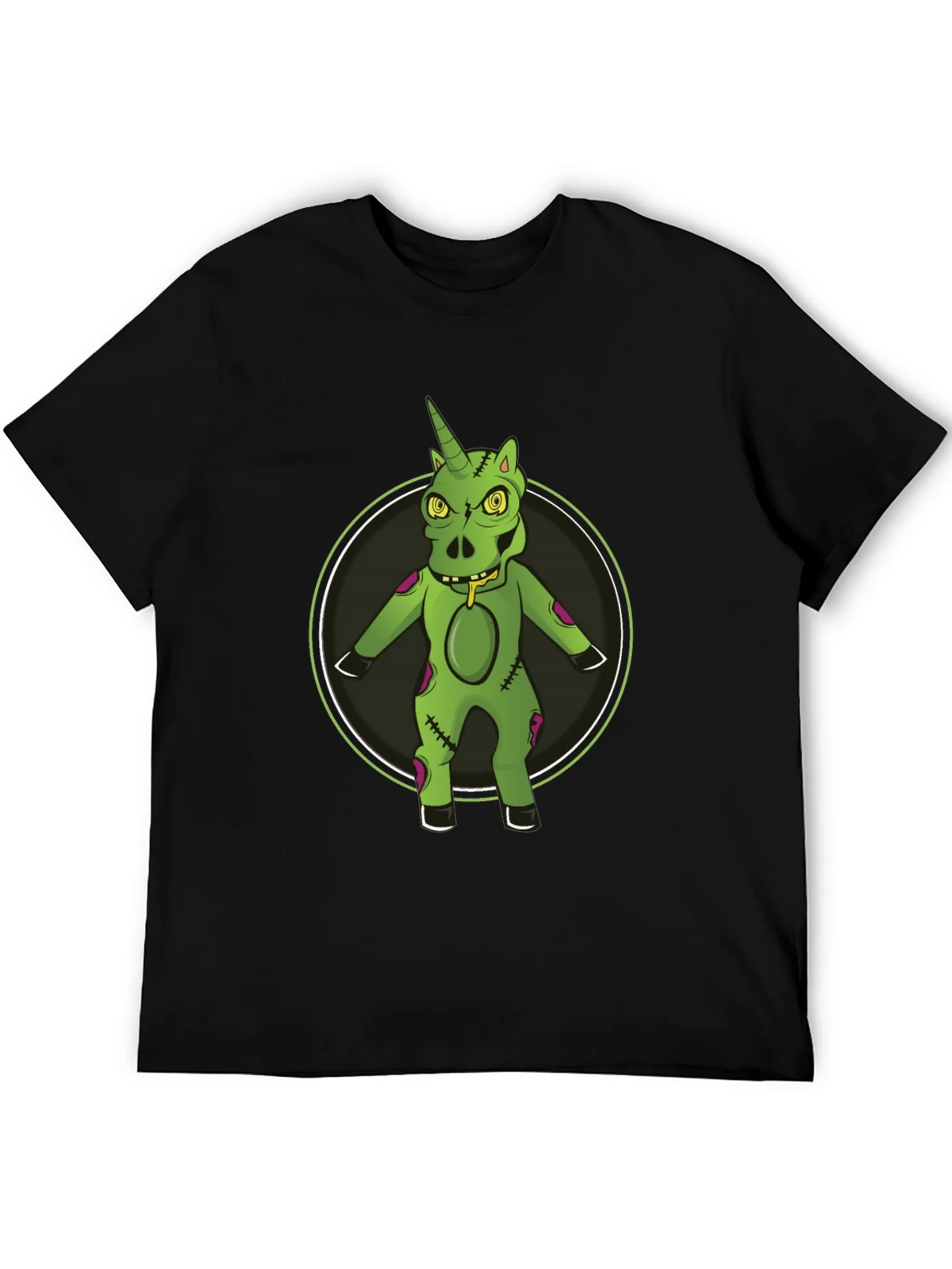 Zombie Unicorn Graphic Tee - Black Cotton T-Shirt