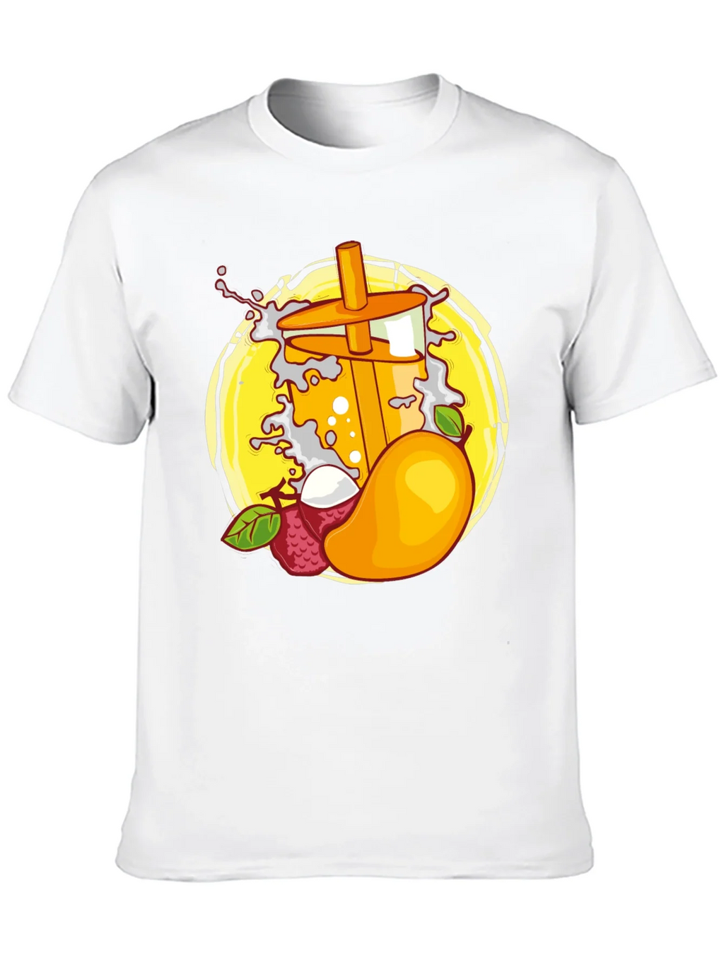 Mango Boba Tea Graphic Tee - Black T-Shirt