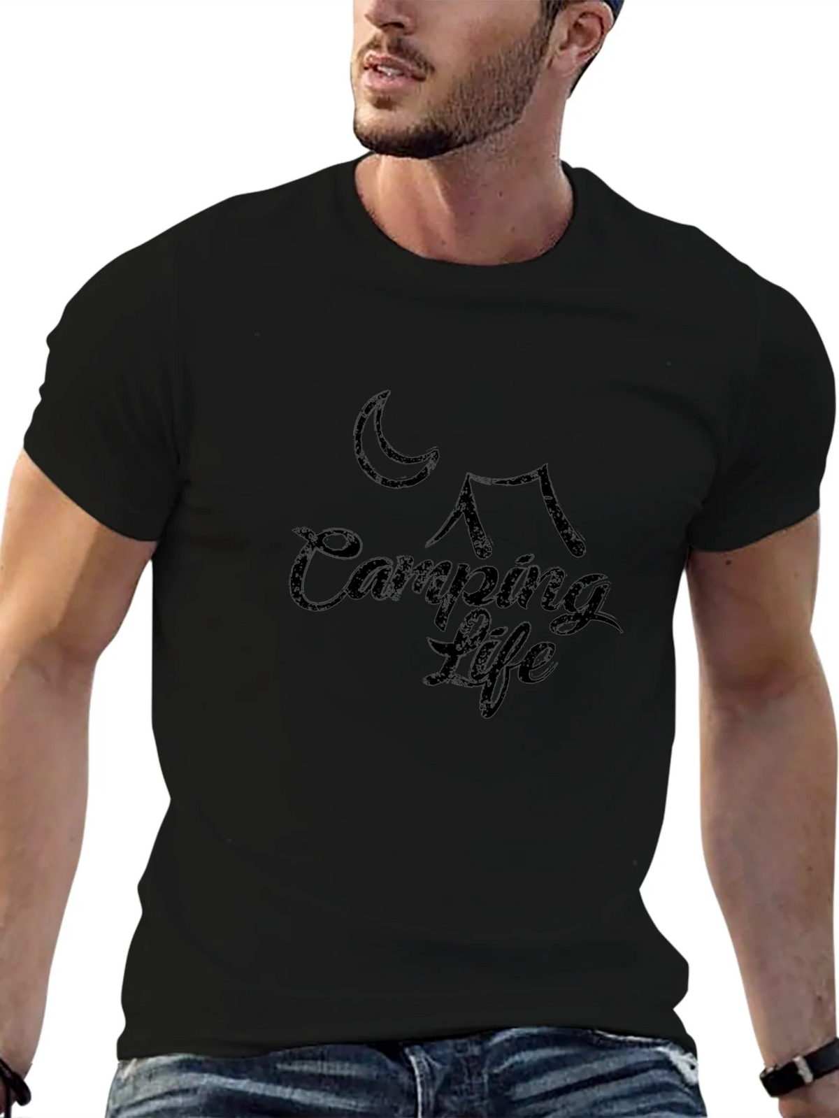 Camping Life Graphic Tee - Black