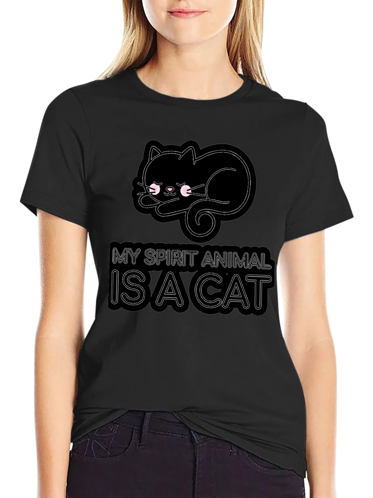 My Spirit Animal is a Cat T-Shirt - Black