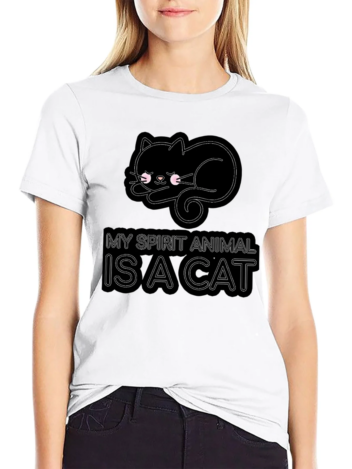 My Spirit Animal is a Cat T-Shirt - Black