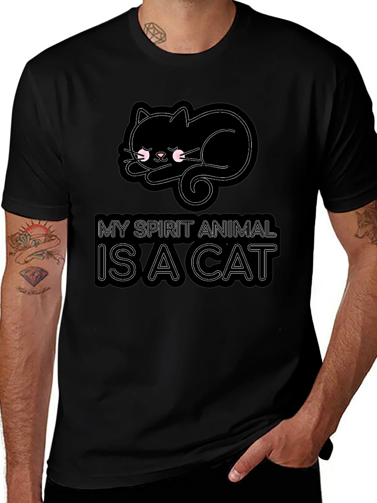 My Spirit Animal is a Cat T-Shirt - Black