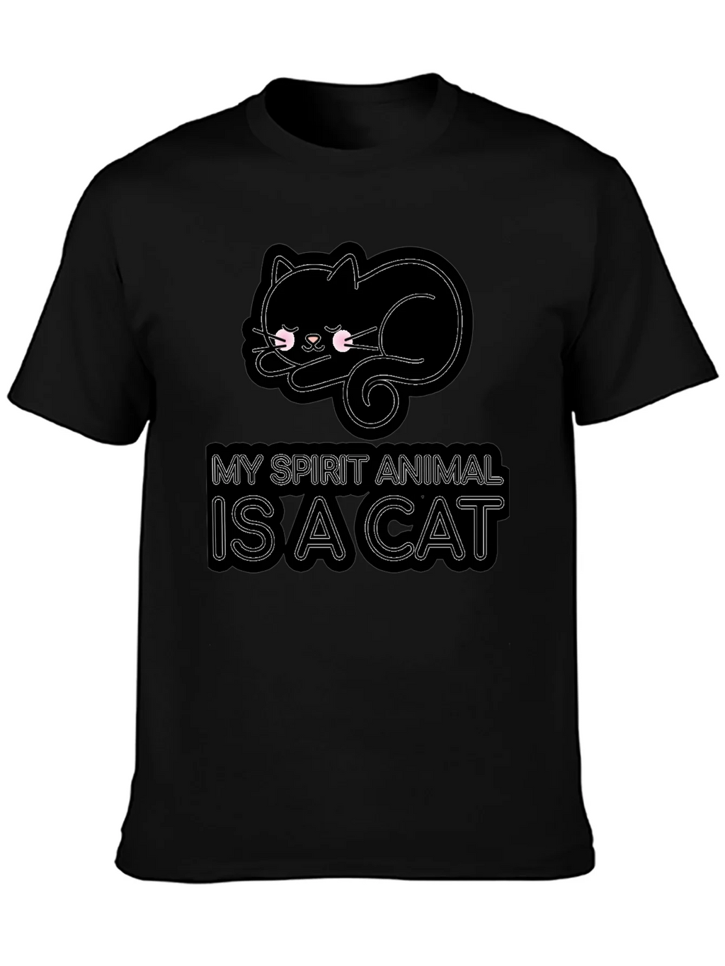 My Spirit Animal is a Cat T-Shirt - Black