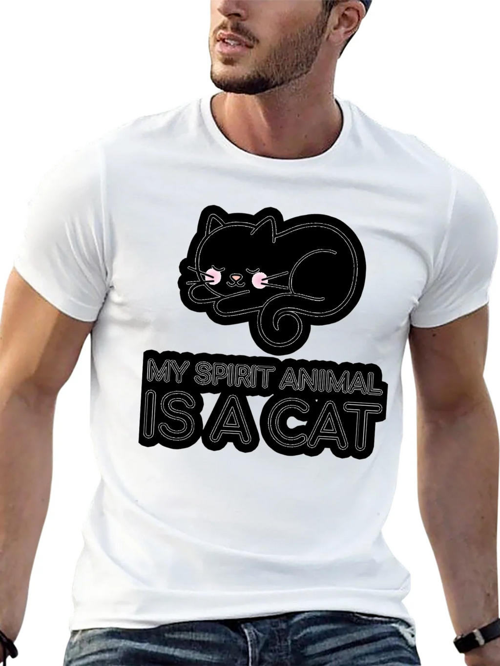 My Spirit Animal is a Cat T-Shirt - Black