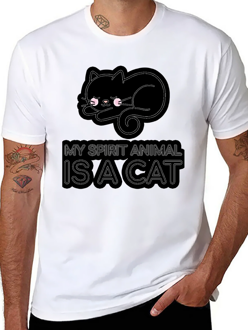 My Spirit Animal is a Cat T-Shirt - Black