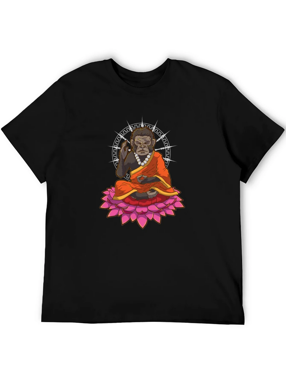 Zen Gorilla T-Shirt - Meditating Ape Lotus
