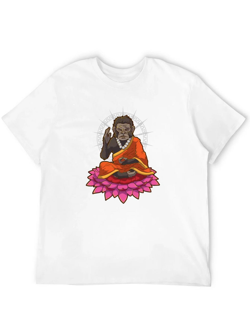 Zen Gorilla T-Shirt - Meditating Ape Lotus