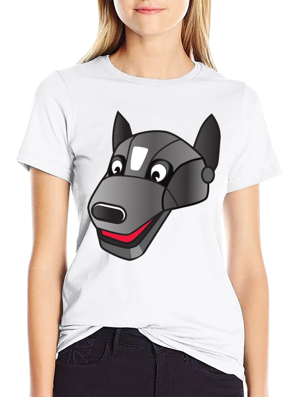 Robotic Dog Graphic T-Shirt - Black