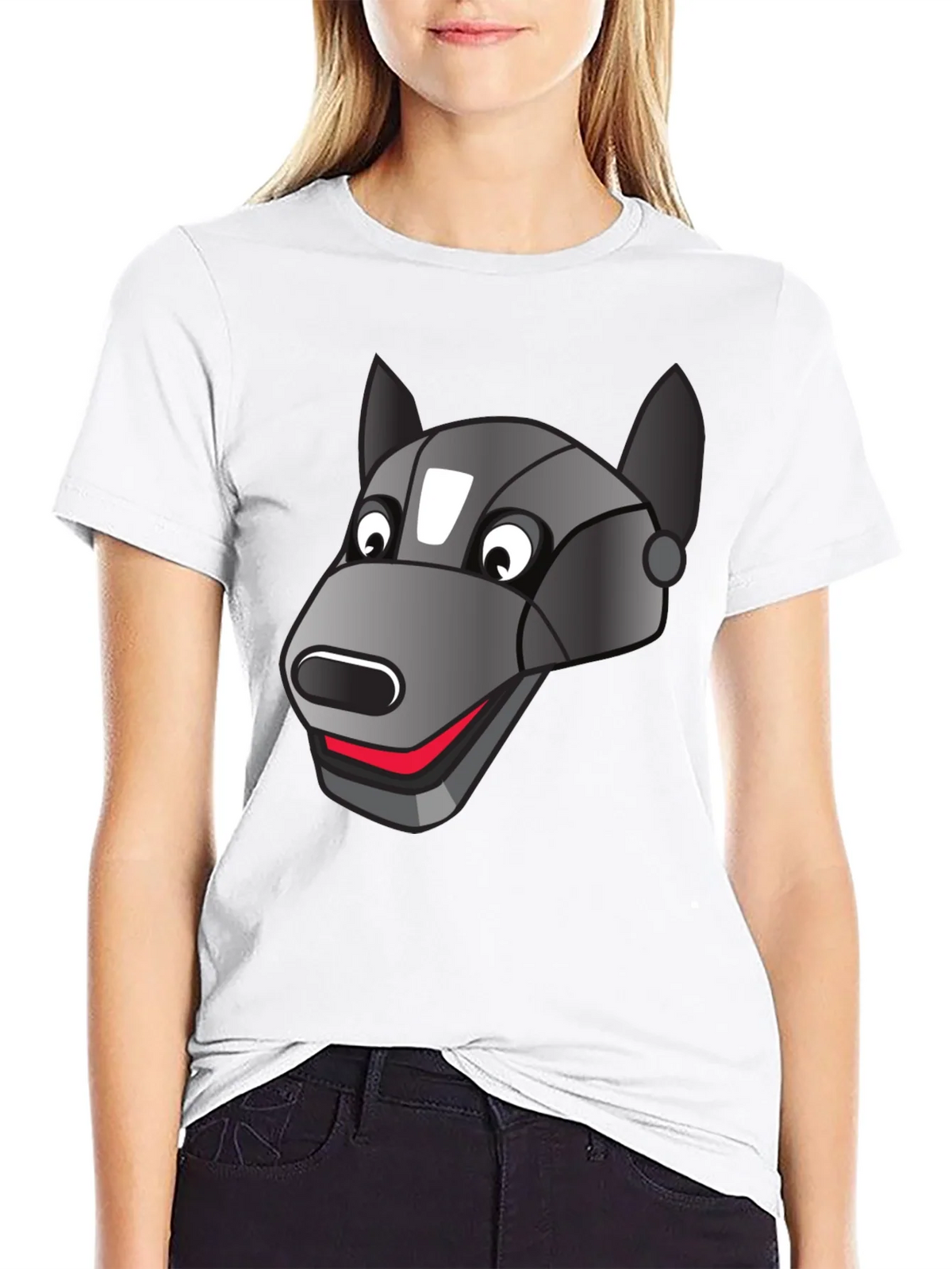 Robotic Dog Graphic T-Shirt - Black