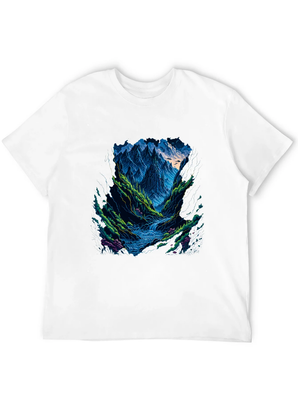 Mountain Stream Graphic Tee - Black