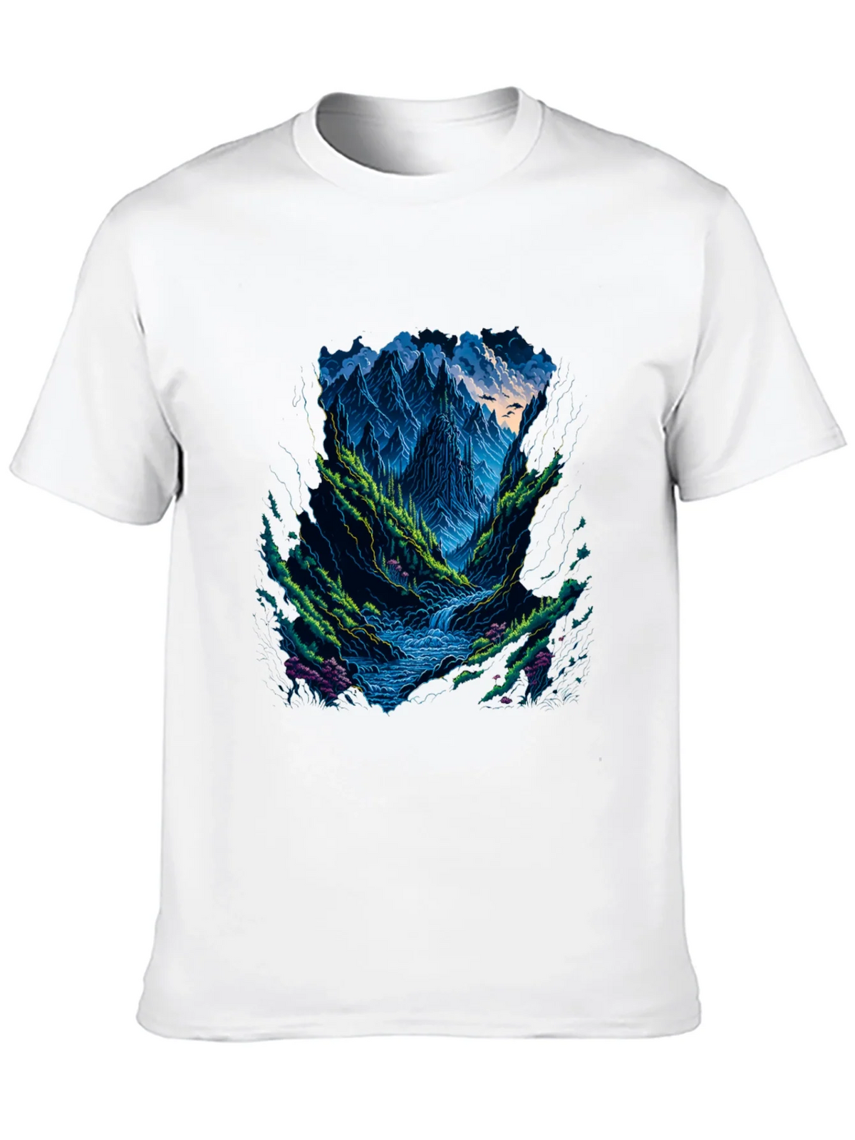 Mountain Stream Graphic Tee - Black