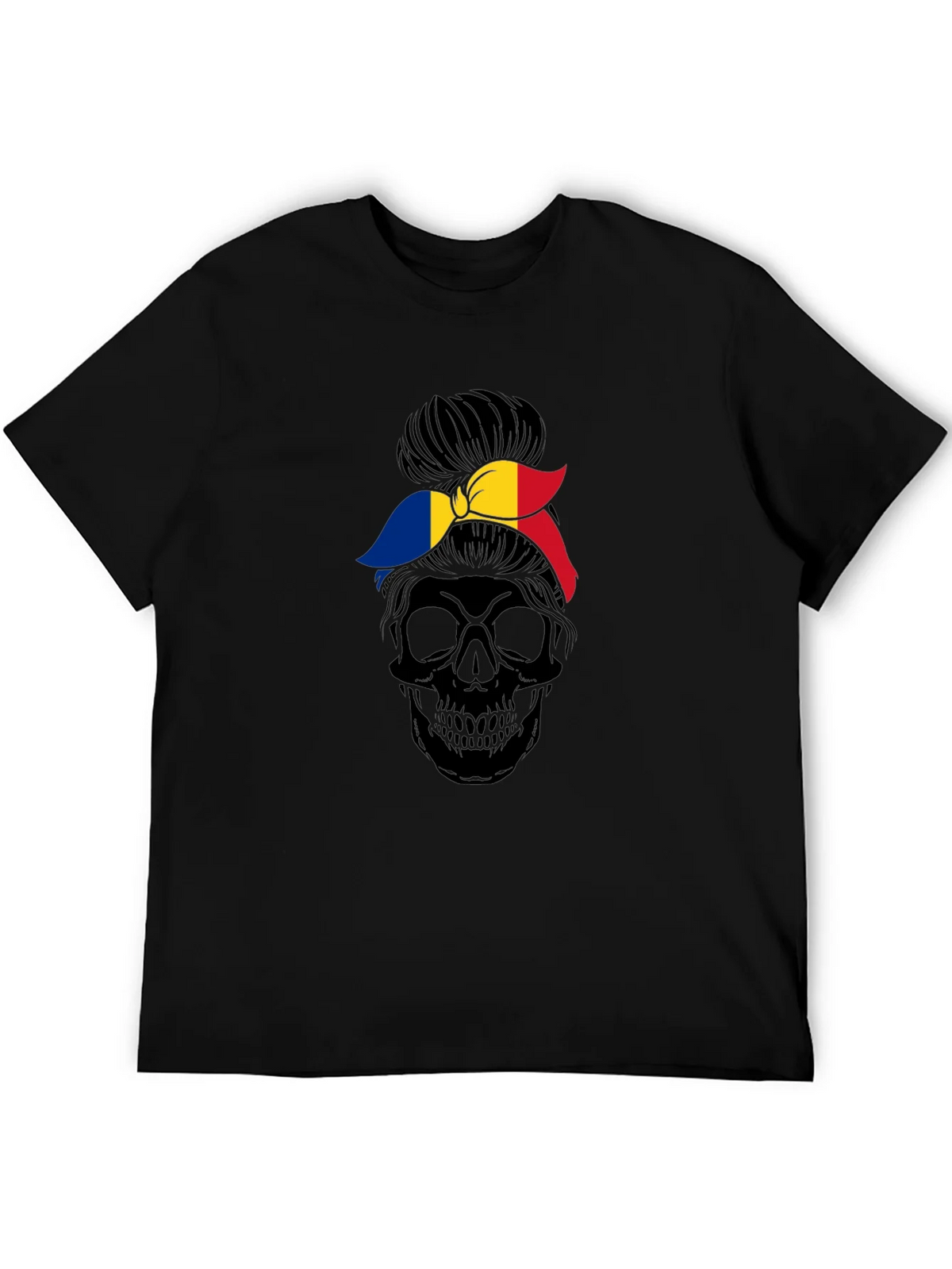 Skull with Romania Flag Bandana T-Shirt