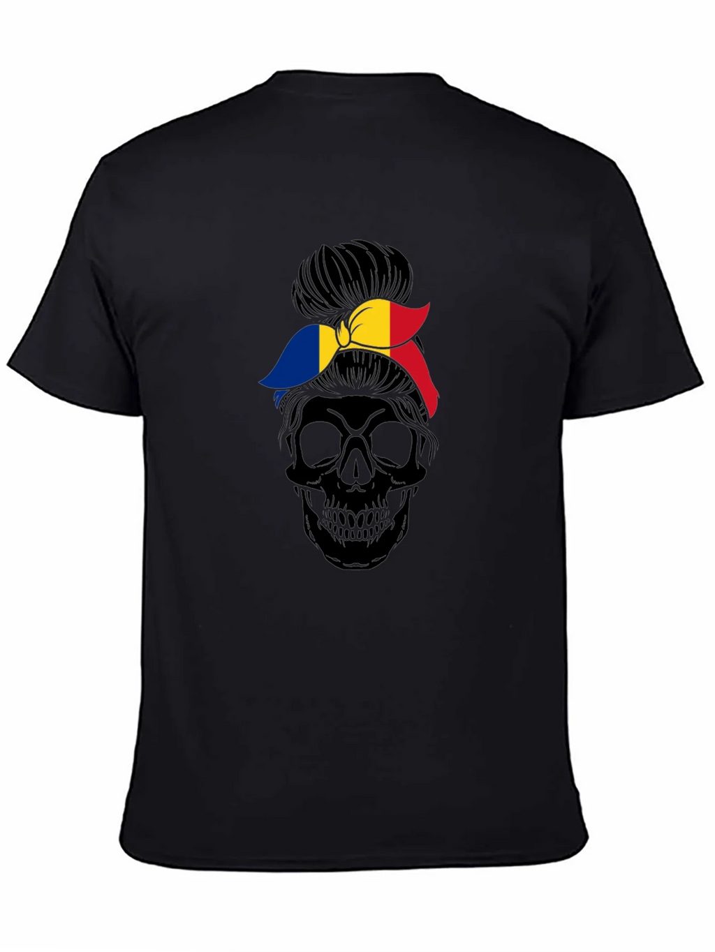 Skull with Romania Flag Bandana T-Shirt