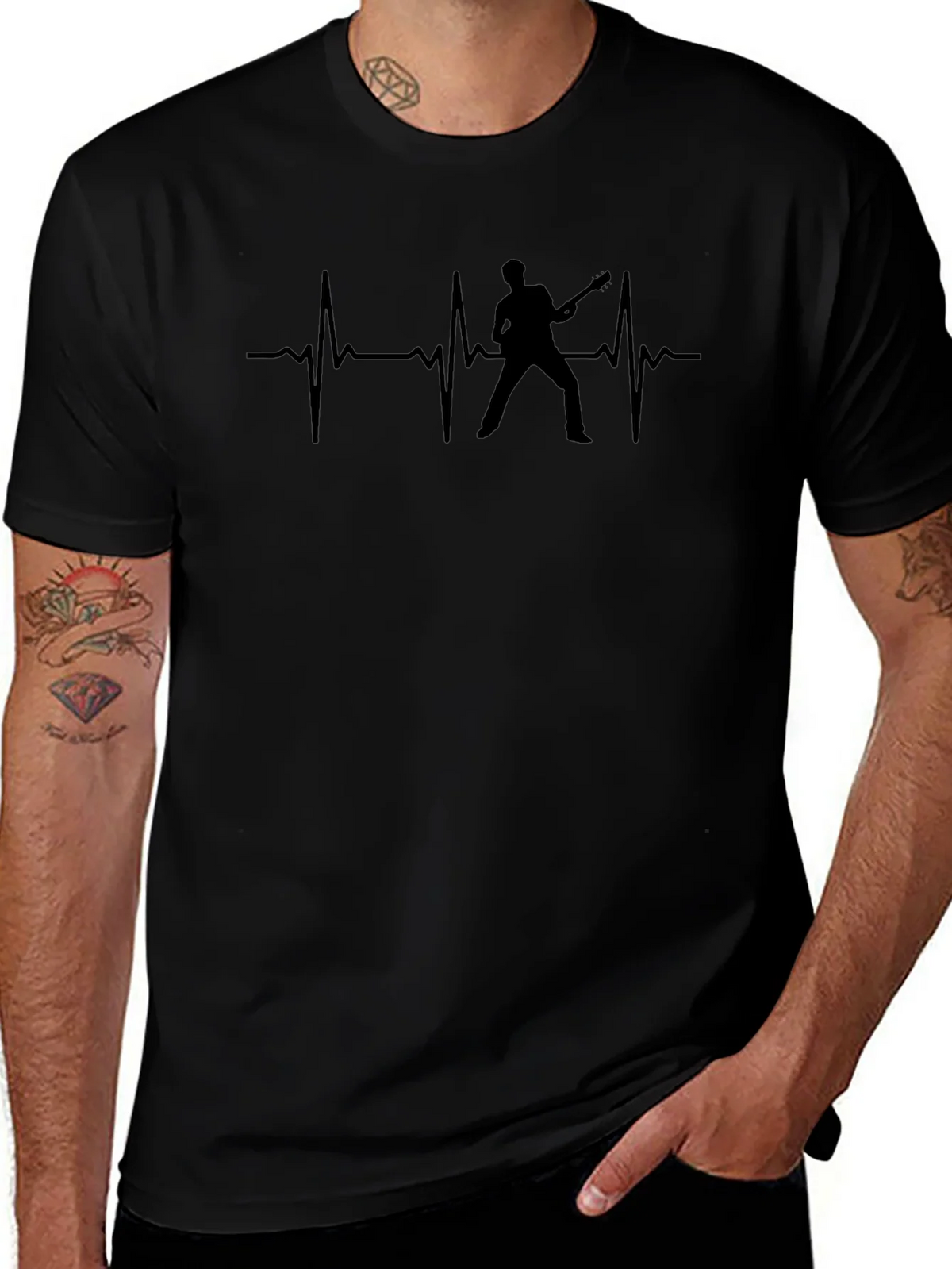 Guitarist Heartbeat Graphic T-Shirt