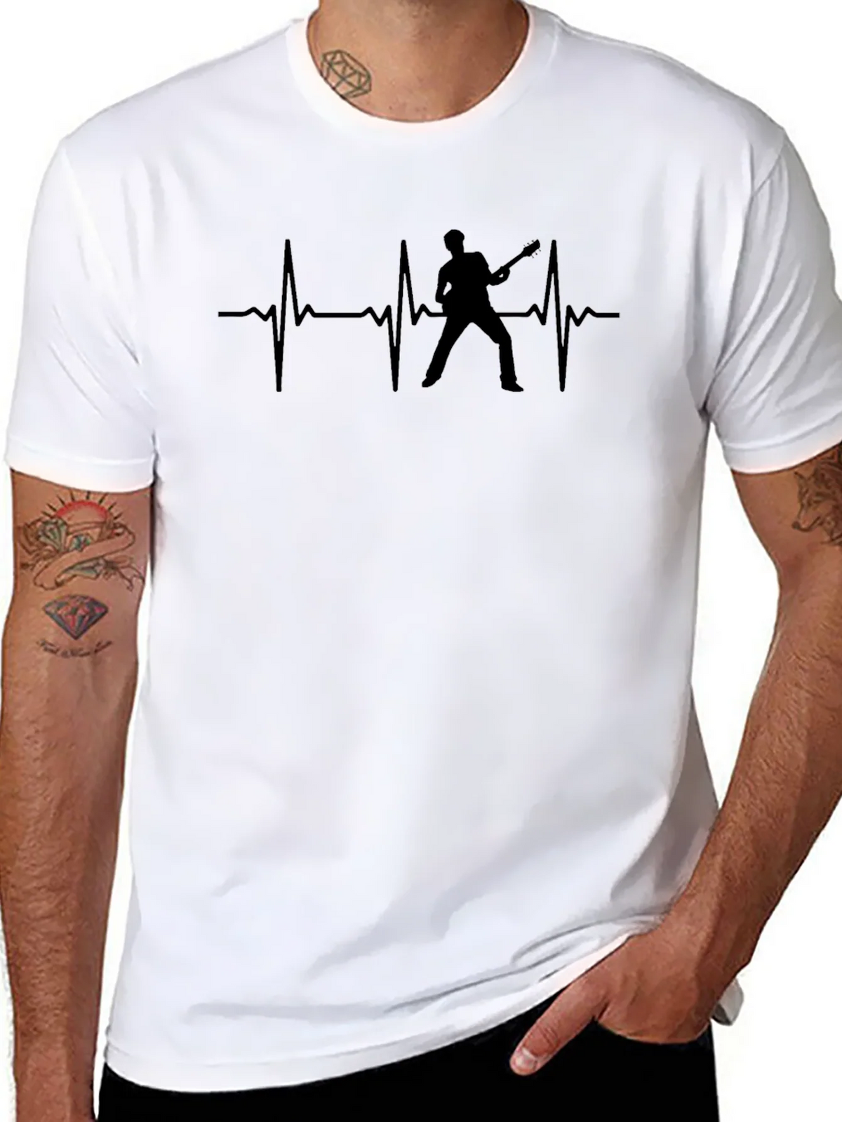 Guitarist Heartbeat Graphic T-Shirt