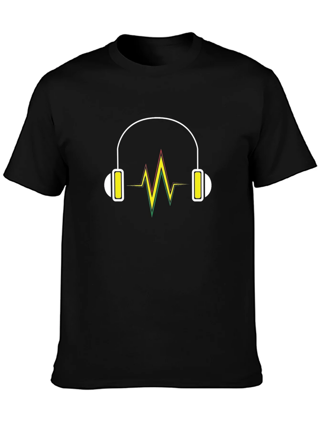 Headphone Vibe Tee - Black Cotton Comfort