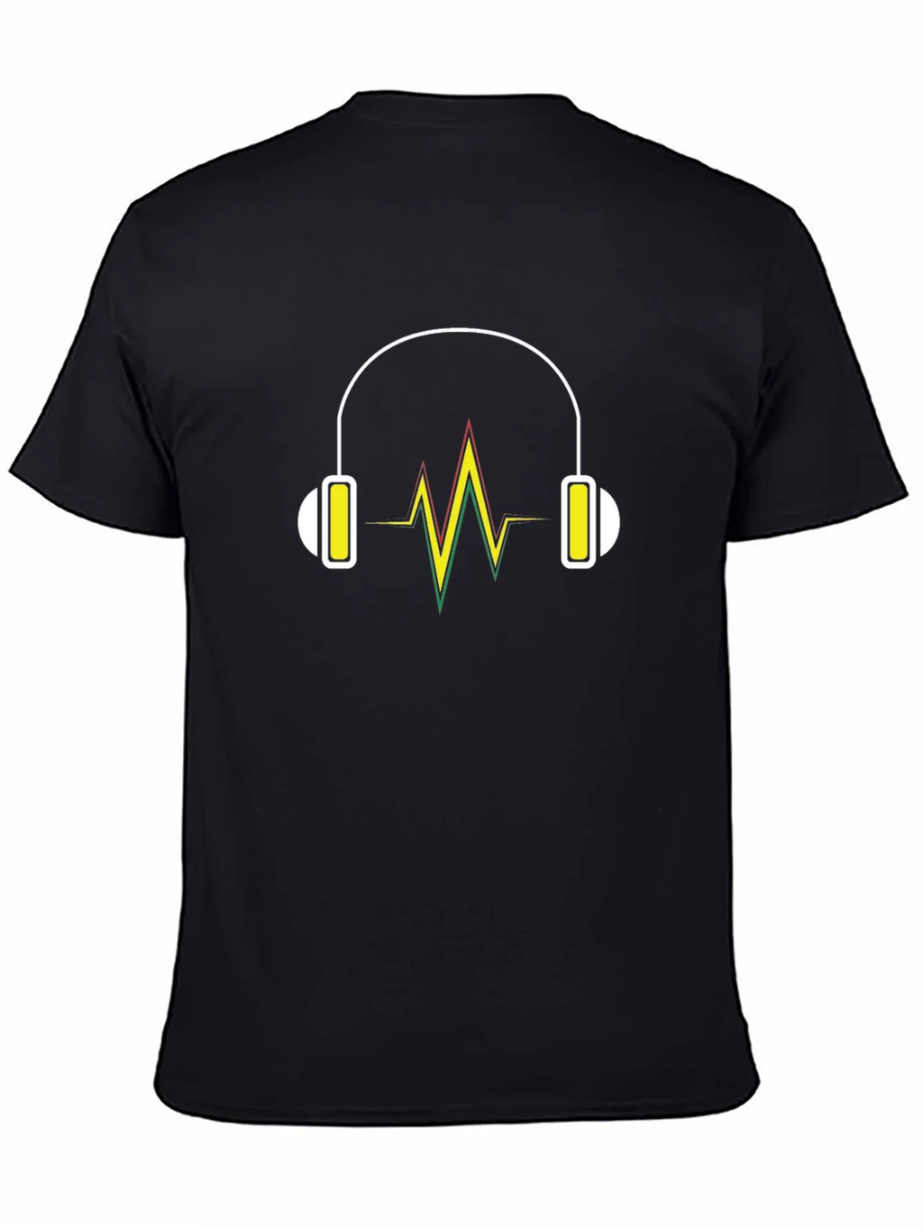Headphone Vibe Tee - Black Cotton Comfort