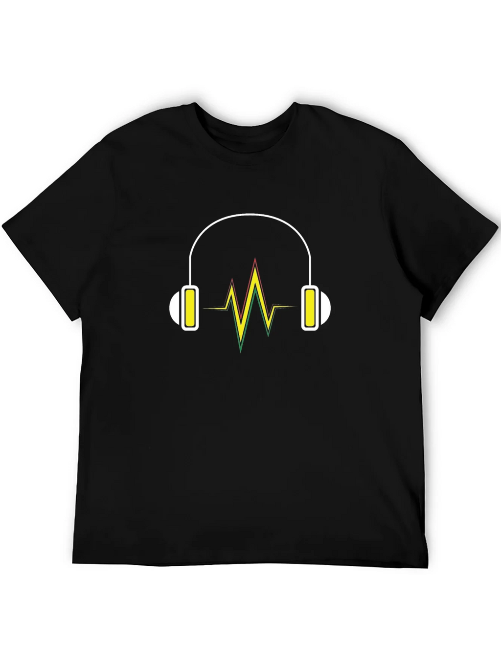 Headphone Vibe Tee - Black Cotton Comfort