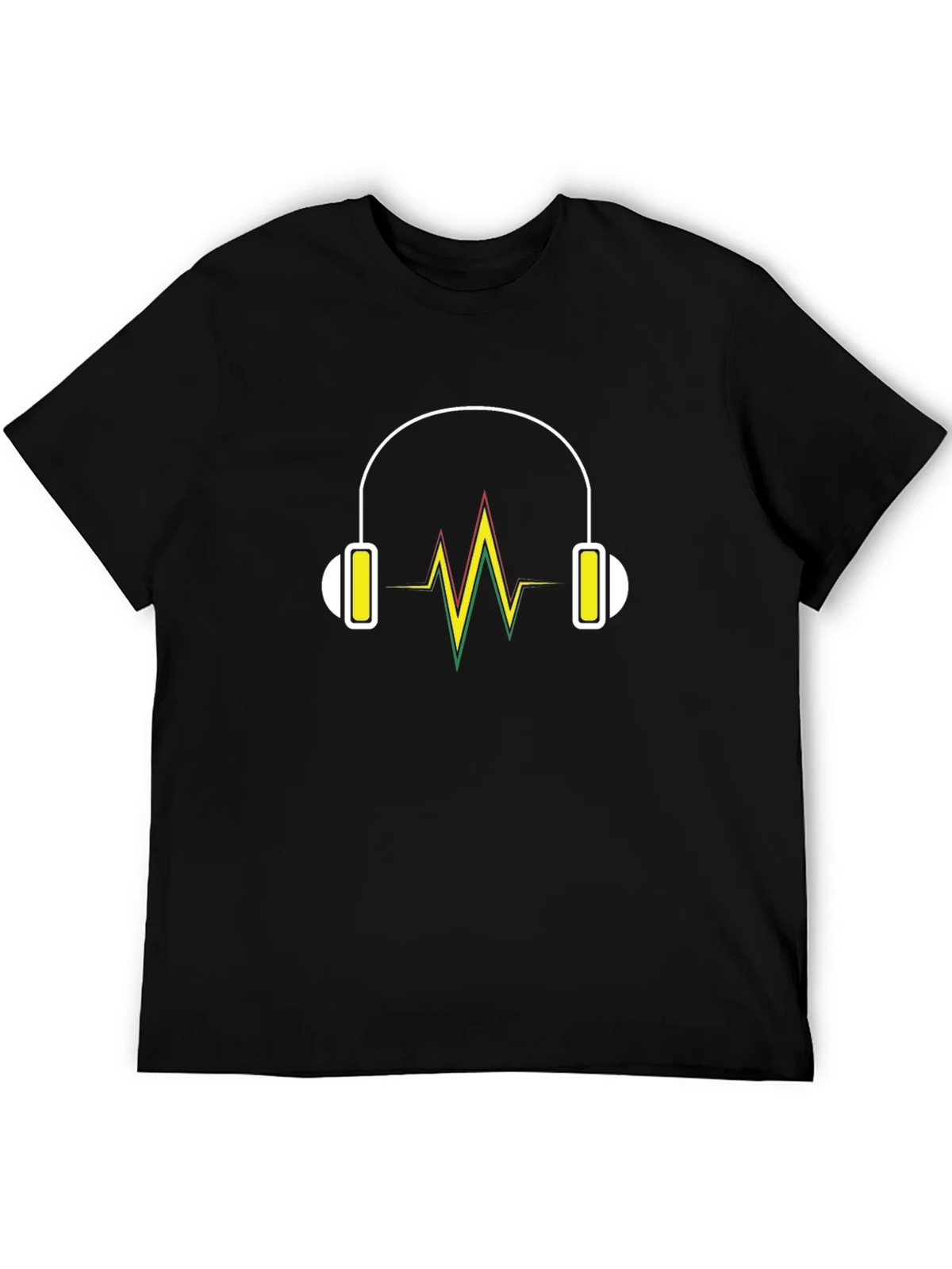 Headphone Vibe Tee - Black Cotton Comfort