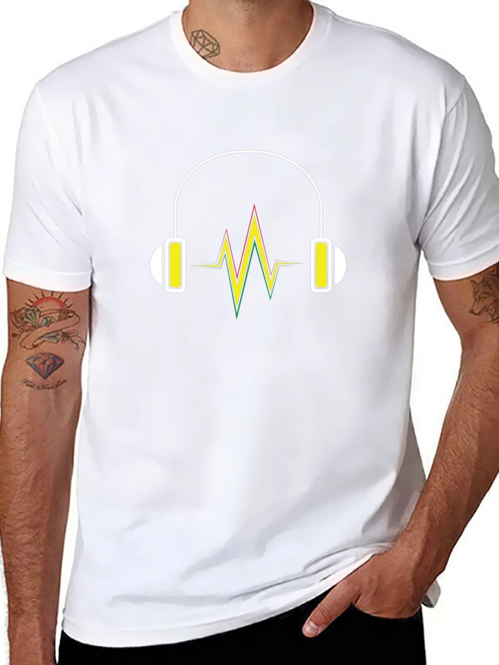 Headphone Vibe Tee - Black Cotton Comfort